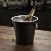 Pezsgősvödör, 4,5 l, porszórt fekete, rozsdamentes