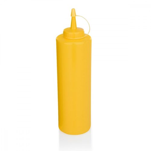 Szósznyomó palack, 7 dl, sárga, műanyag
