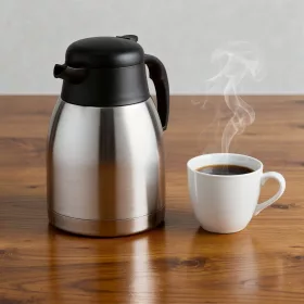 Termosz, 1 liter, 18 cm magas, rozsdamentes