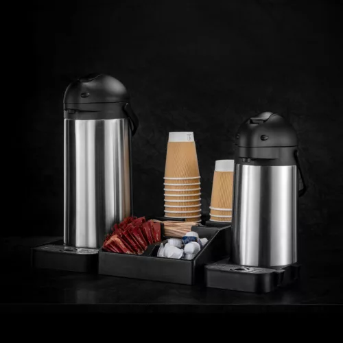 Termosz, pumpás, 2,2 liter, 35 cm magas, rozsdamentes