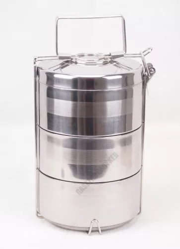 Ételszállító edény, 3×600 ml, duplafalú rozsdamentes
