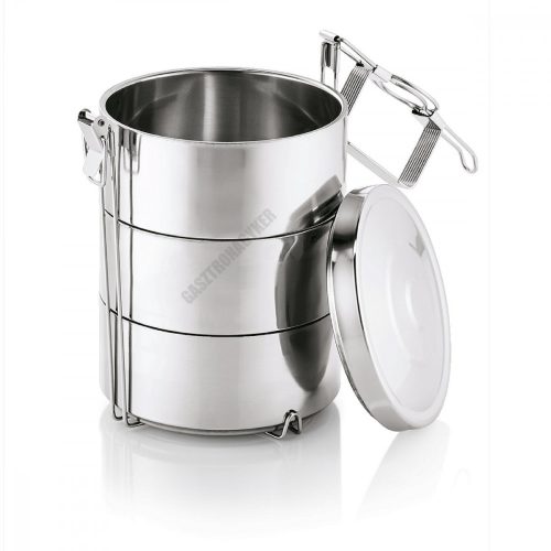 Ételszállító edény, 3×900 ml, duplafalú rozsdamentes