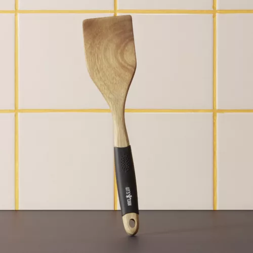 Fordítólapát, 30,5 cm, szilikon nyél, akácfa, Let's Cook