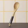 Szervírozókanál, 30,5 cm, szilikonnyél, akácfa, Let's Cook