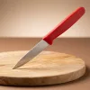 Hámozókés, 8 cm, piros nyéllel