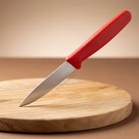 Hámozókés, 8 cm, piros nyéllel