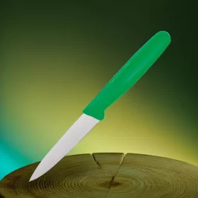 Hámozókés, 8 cm, zöld nyéllel
