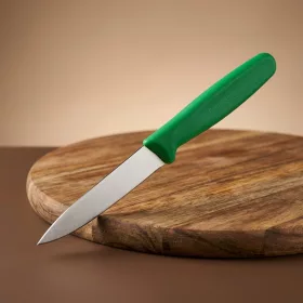 Hámozókés, 8 cm, zöld nyéllel