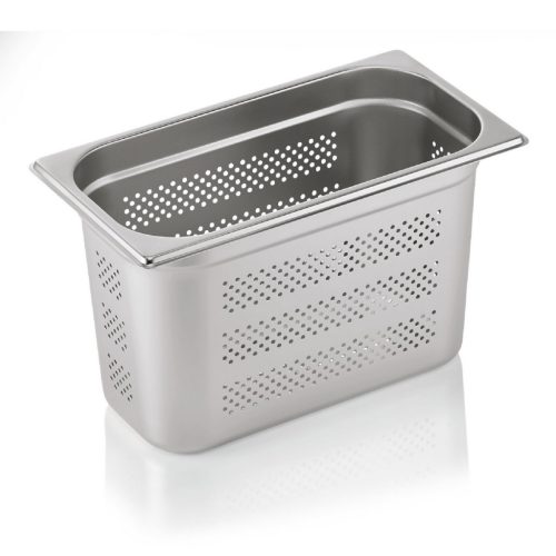 GN edény, 1/3 200 mm, perforált, rozsdamentes