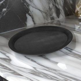  Kávéházi tálca, 29×21 cm, gumirozott csúszásmentes, fekete, polipropilén