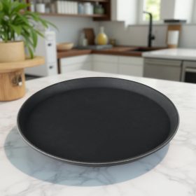   Csúszásmentes tálca, gumirozott, kerek, 40 cm, fekete, polipropilén