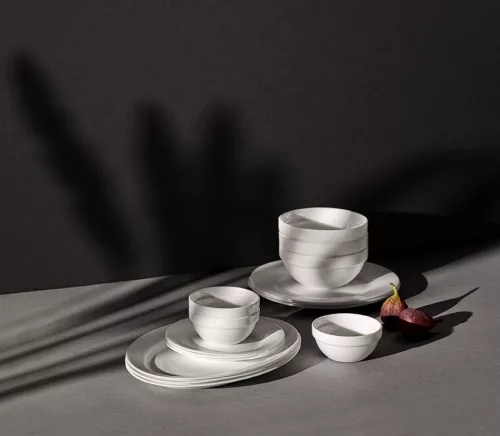 Uni tál, 0,55 liter, opálüveg, sorolható