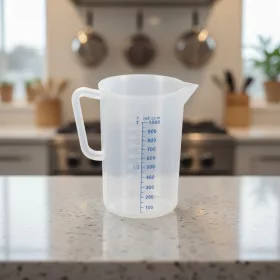 Mérőkancsó, 1 l, kék skála, polipropilén