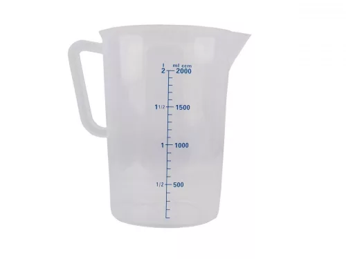 Mérőkancsó, 2 l, kék skála, polipropilén