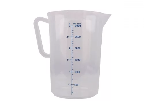 Mérőkancsó, 3 l, kék skála, polipropilén